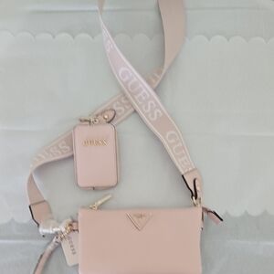 Guess Pink Crossbody Bag with Minimalist Design